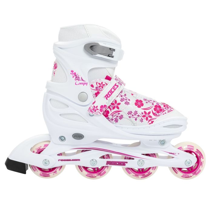 ROCES COMPY 8.0 Meisjes Verstelbare Inlineskates Wit/Roze