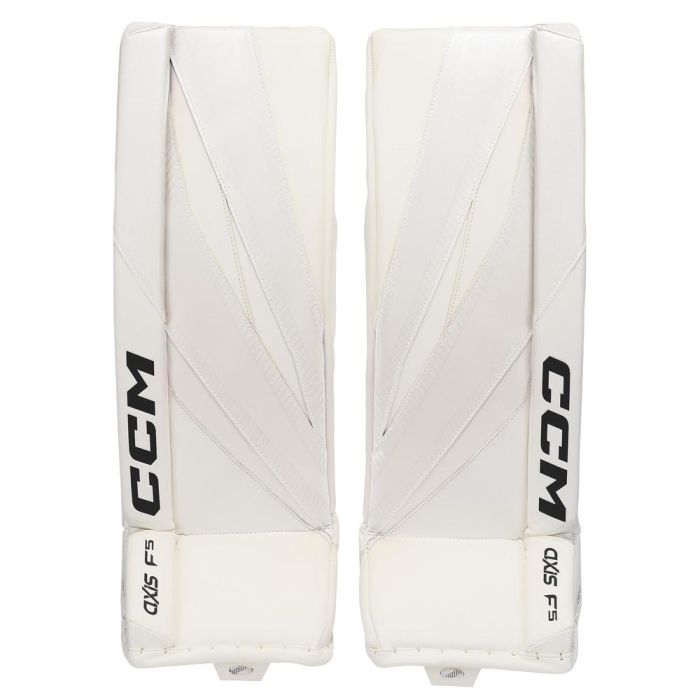 CCM Axis F5 Goalie Leg Pads JR Wit