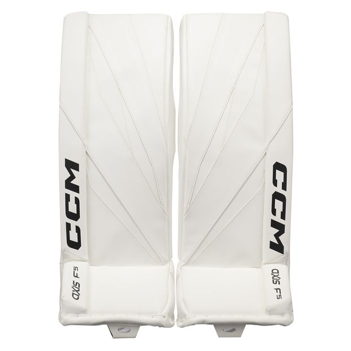CCM Axis F5 Goalie Leg Pads JR White